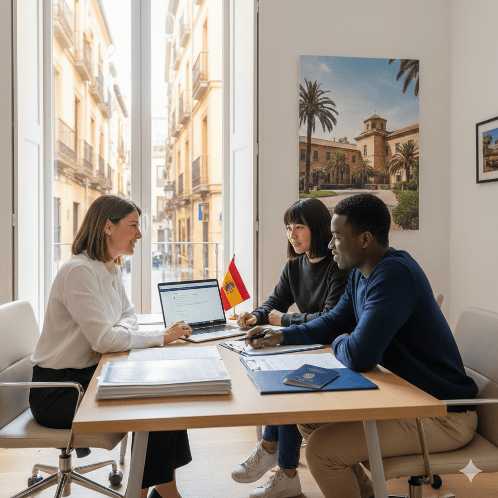 Students studying in Spain